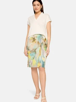 Betty Barclay Damen Midirock in mint mehrfarbig