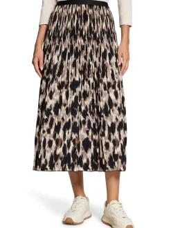 Betty Barclay Damen Plisseerock in schwarz beige