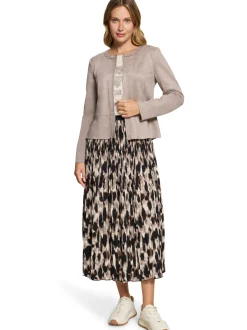 Betty Barclay Damen Plisseerock in schwarz beige