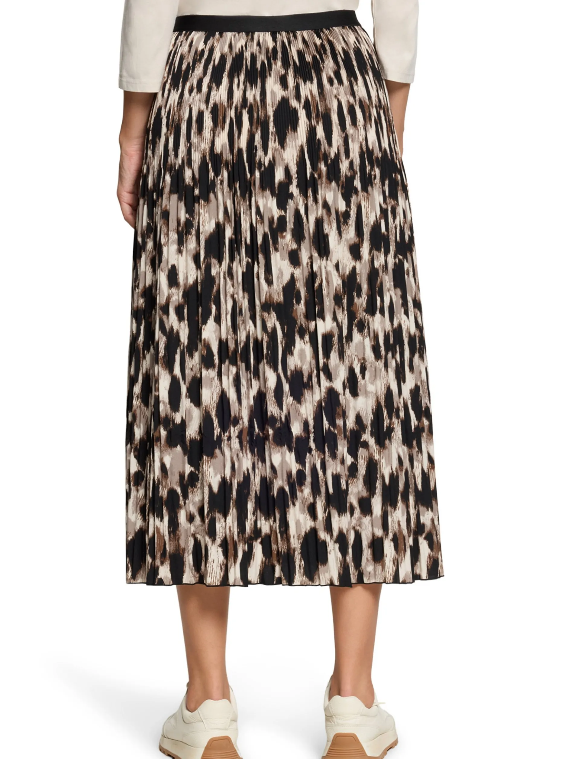 Betty Barclay Damen Plisseerock in schwarz beige