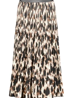 Betty Barclay Damen Plisseerock in schwarz beige