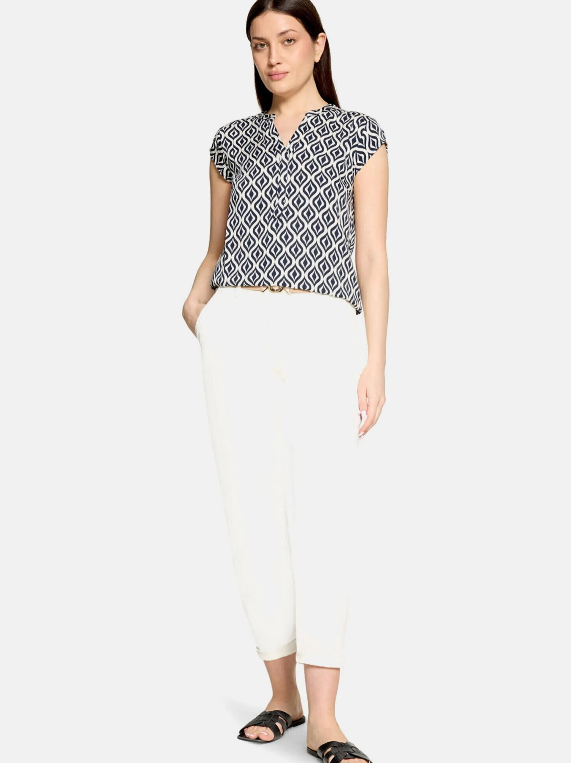 Betty Barclay Damen Schlupfbluse in blau mehrfarbig