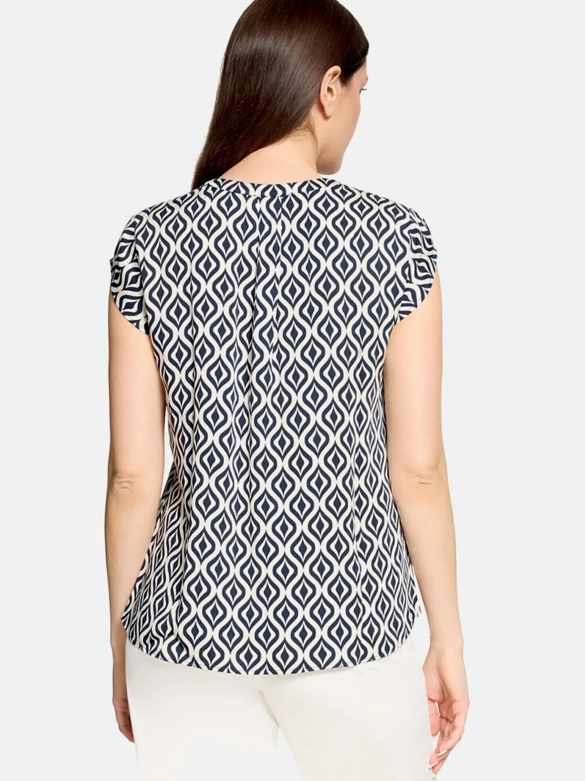 Betty Barclay Damen Schlupfbluse in blau mehrfarbig