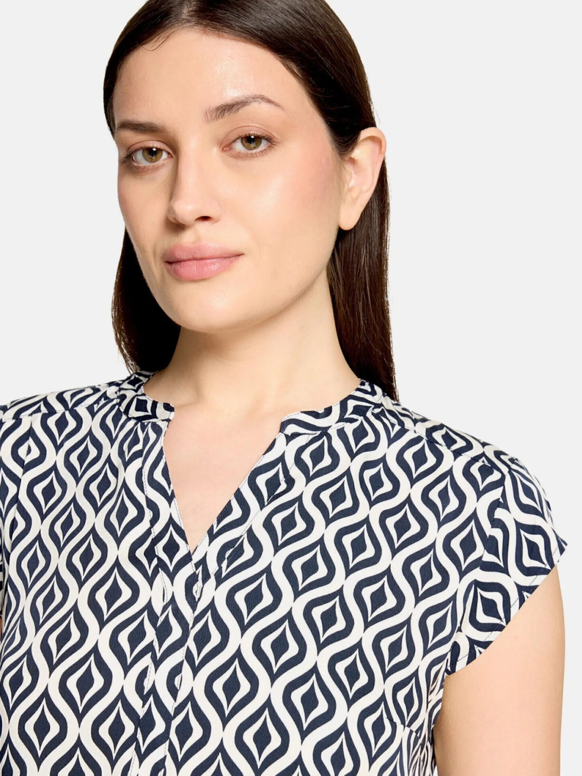 Betty Barclay Damen Schlupfbluse in blau mehrfarbig