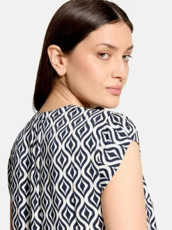 Betty Barclay Damen Schlupfbluse in blau mehrfarbig