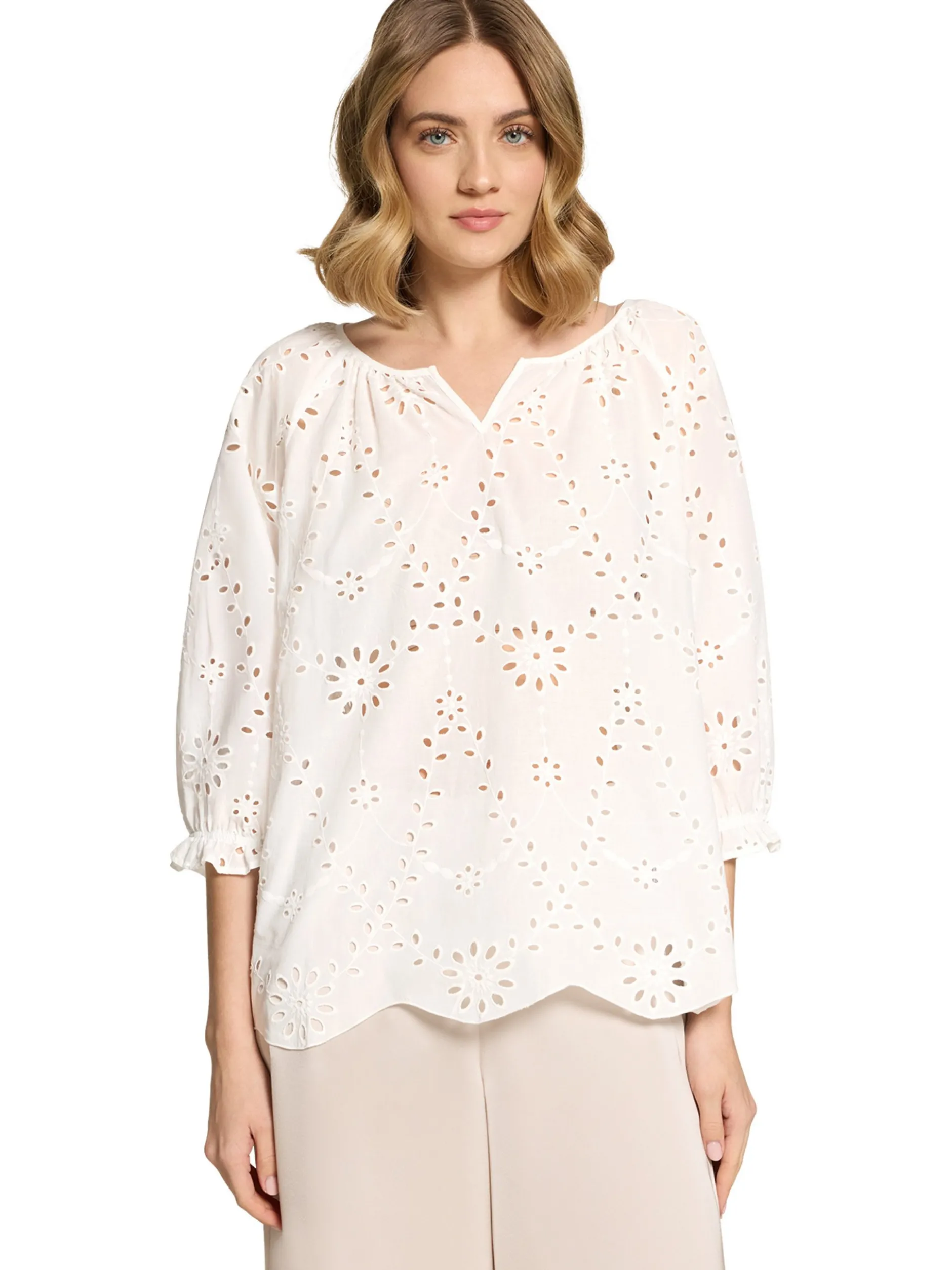 Betty Barclay Damen Sommerbluse in weiß - Ärmel: 3/4 Arm