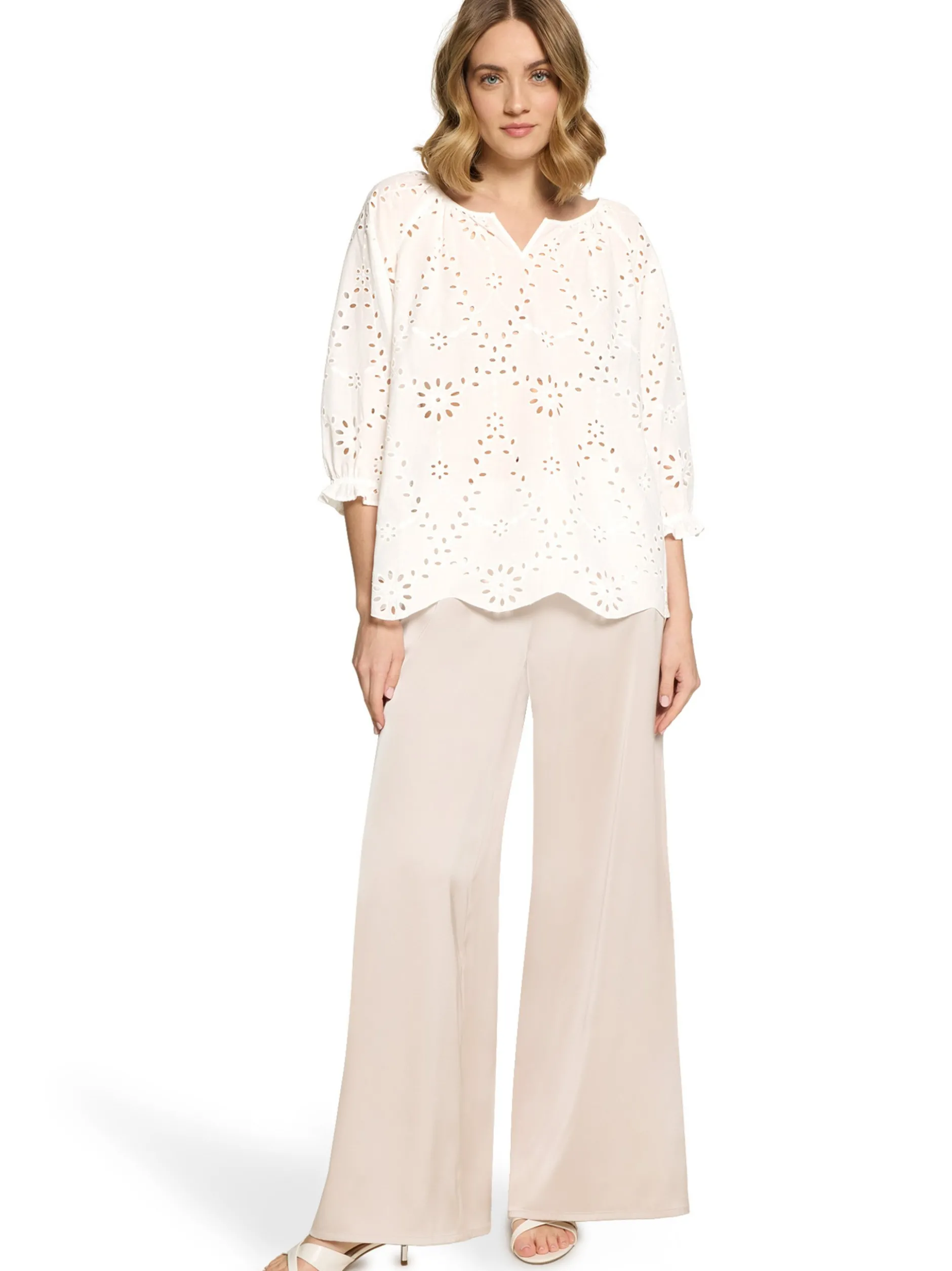Betty Barclay Damen Sommerbluse in weiß - Ärmel: 3/4 Arm