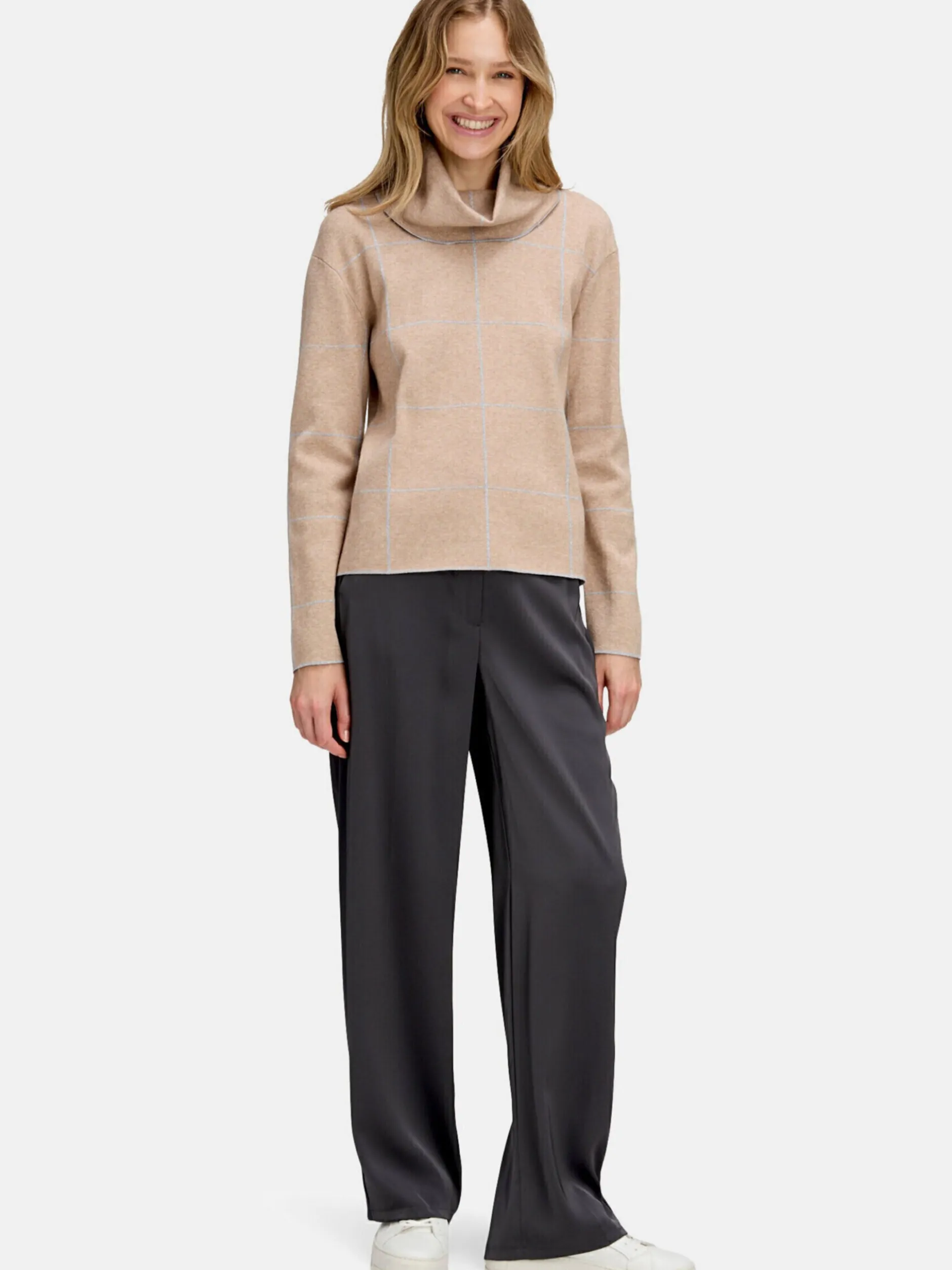 Betty Barclay Damen Strickpullover in beige grau