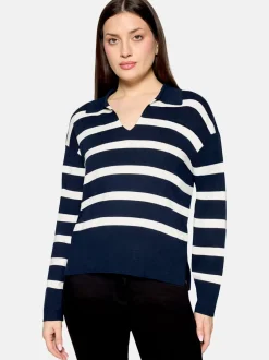 Betty Barclay Damen Strickpullover in marine weiß
