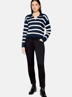 Betty Barclay Damen Strickpullover in marine weiß