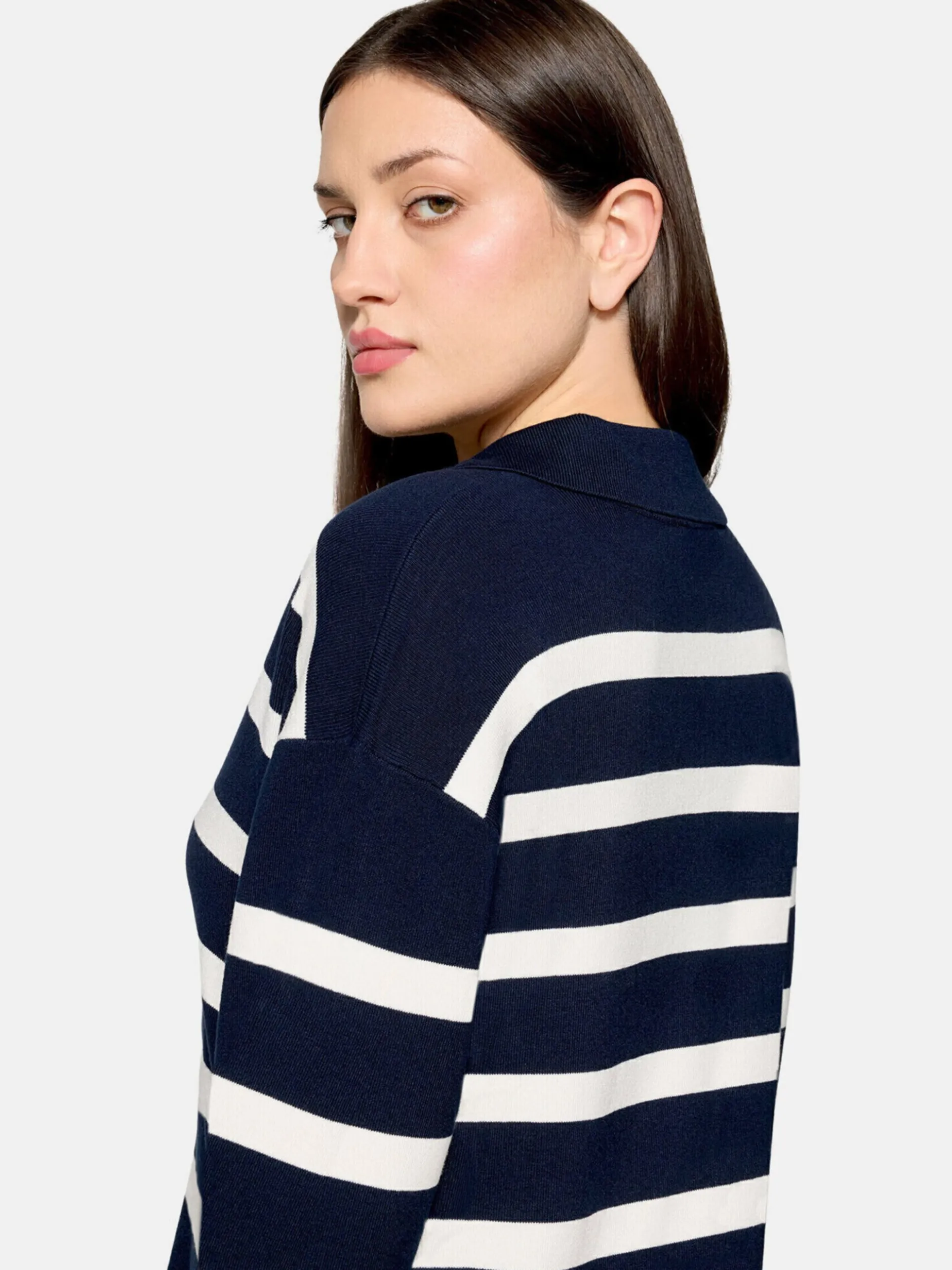 Betty Barclay Damen Strickpullover in marine weiß