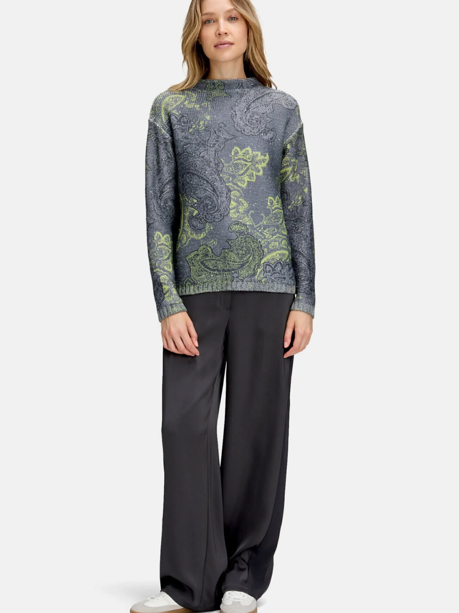 Betty Barclay Damen Strickpullover in grau mehrfarbig