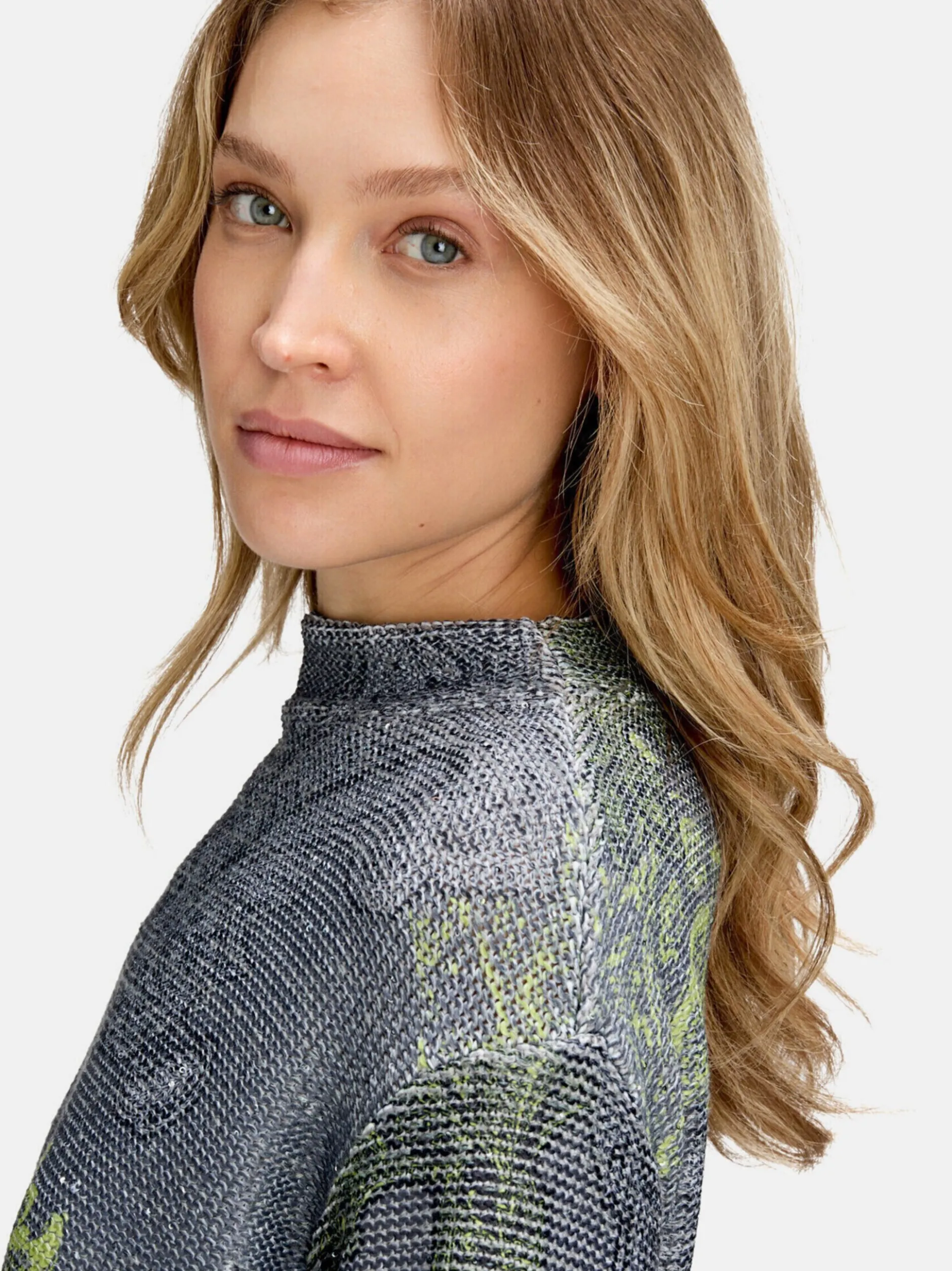 Betty Barclay Damen Strickpullover in grau mehrfarbig