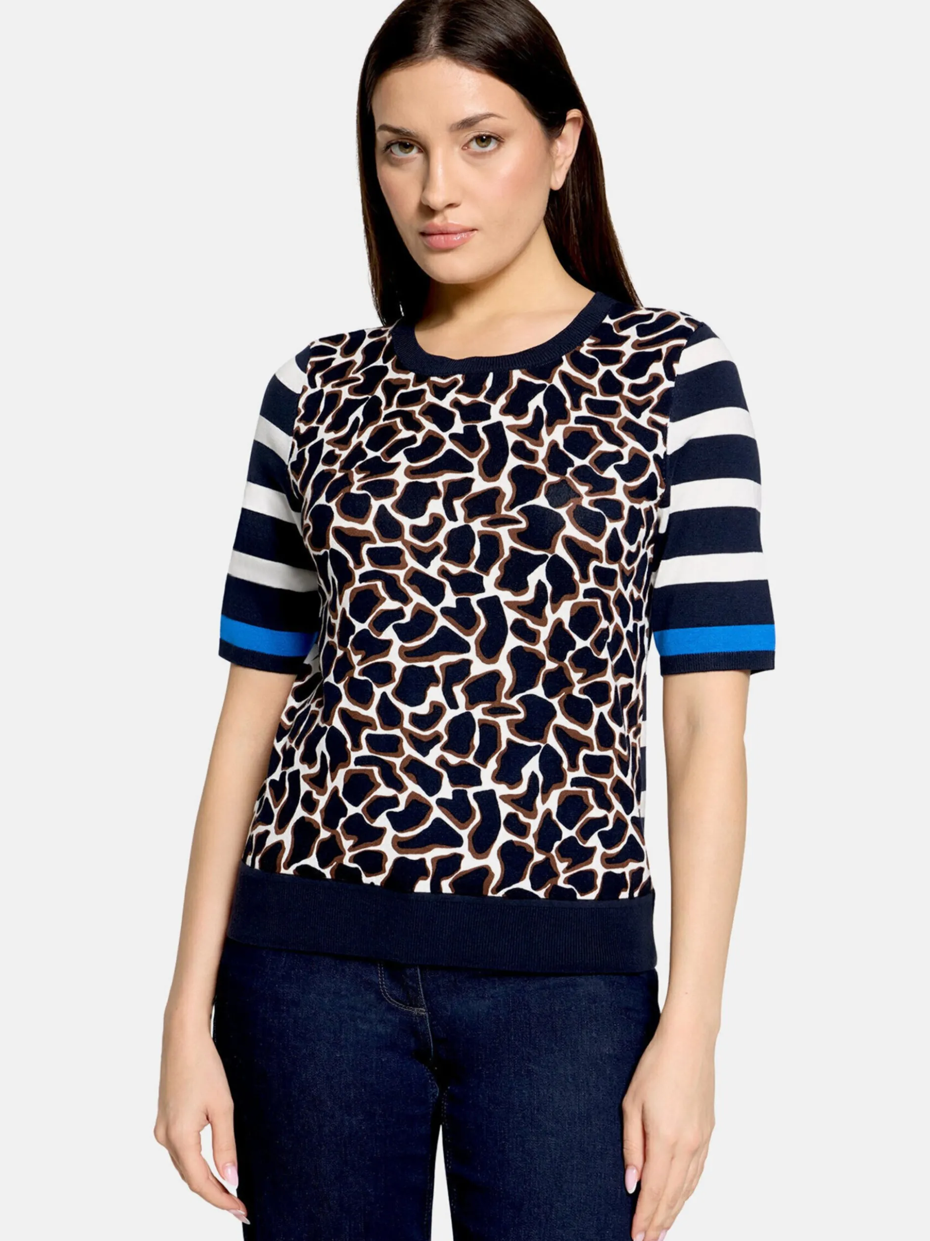 Betty Barclay Damen Strickpullover in marine mehrfarbig