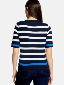 Betty Barclay Damen Strickpullover in marine mehrfarbig