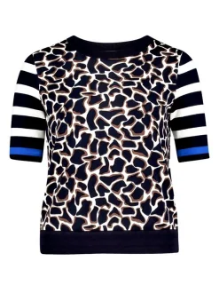 Betty Barclay Damen Strickpullover in marine mehrfarbig