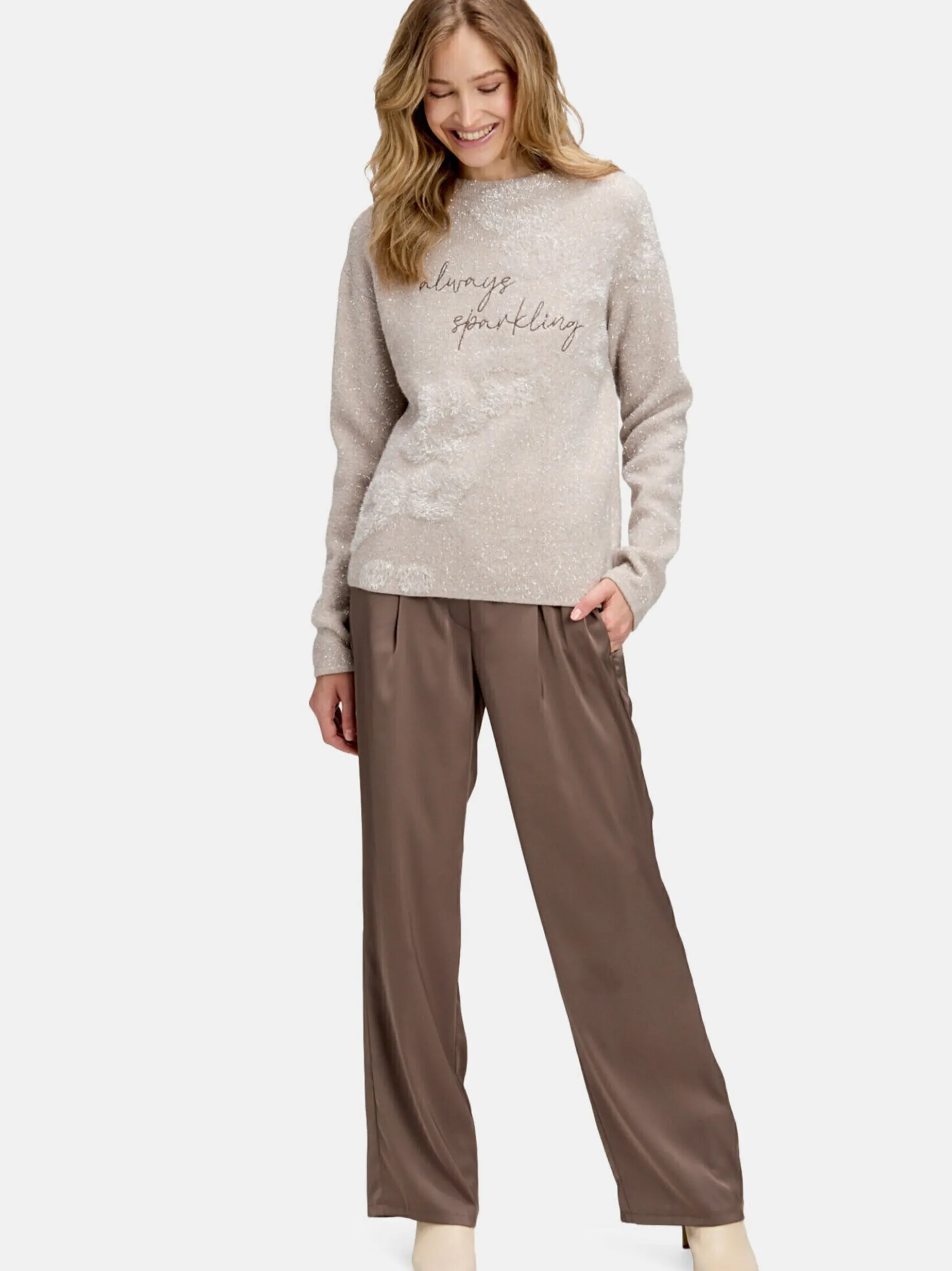 Betty Barclay Damen Strickpullover in beige mehrfarbig