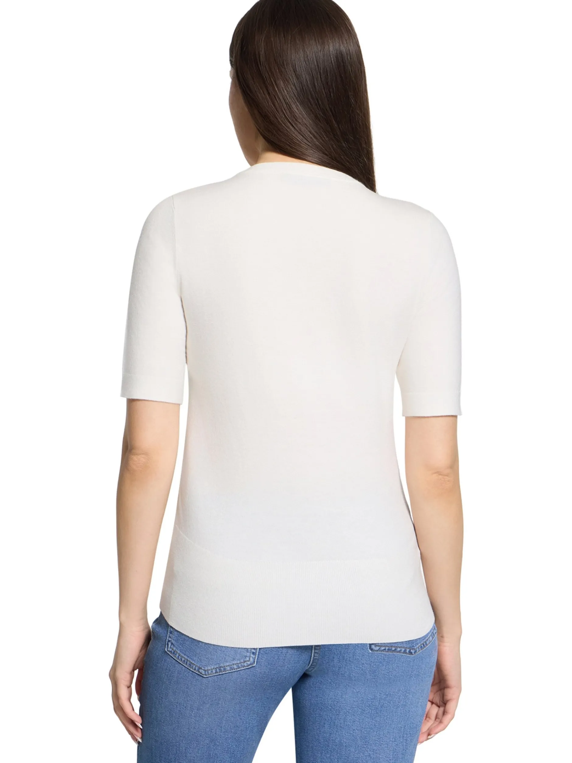 Betty Barclay Damen Strickshirt in ecru - Ärmel: Halbarm