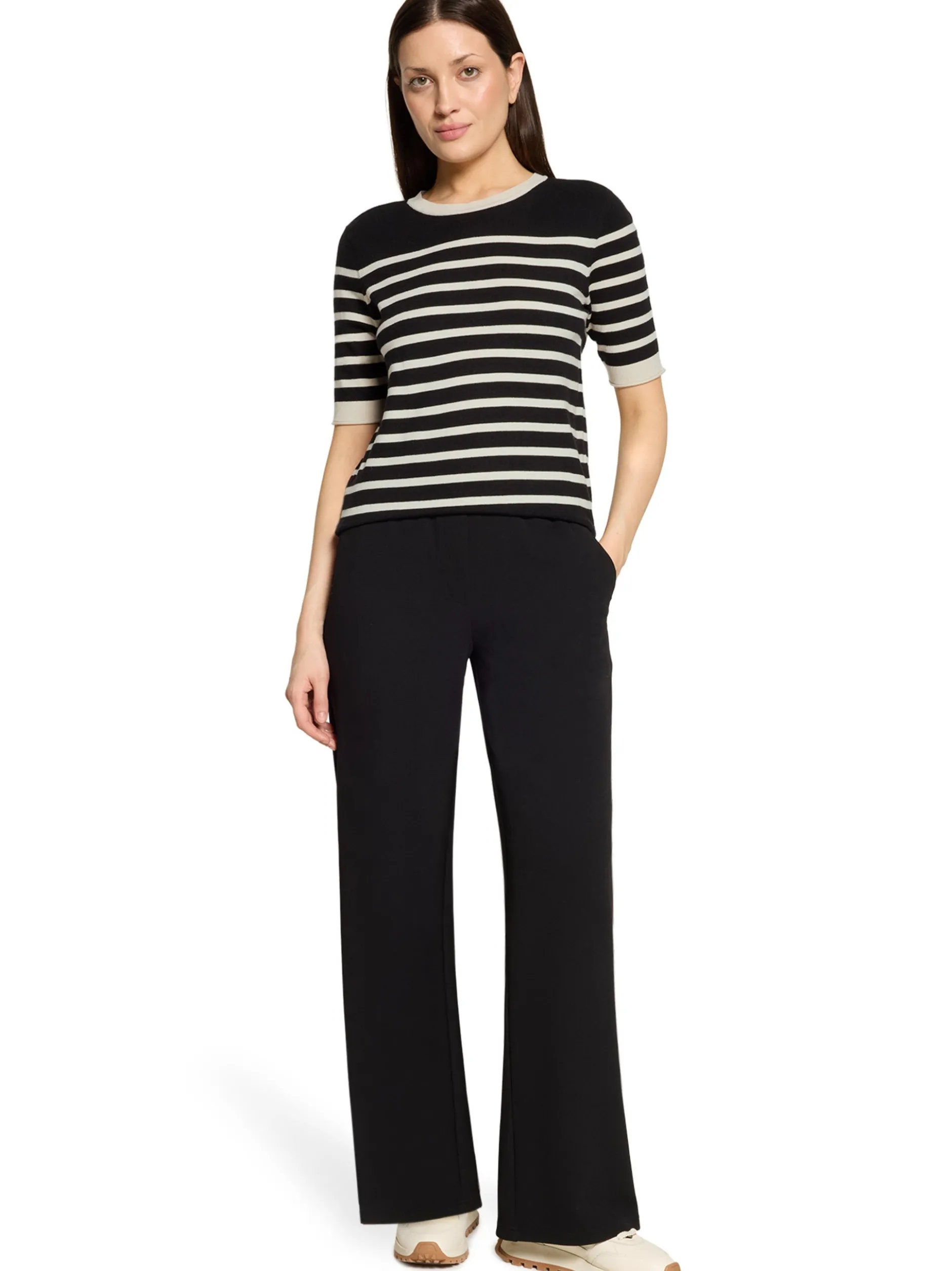 Betty Barclay Damen Strickshirt in beige schwarz