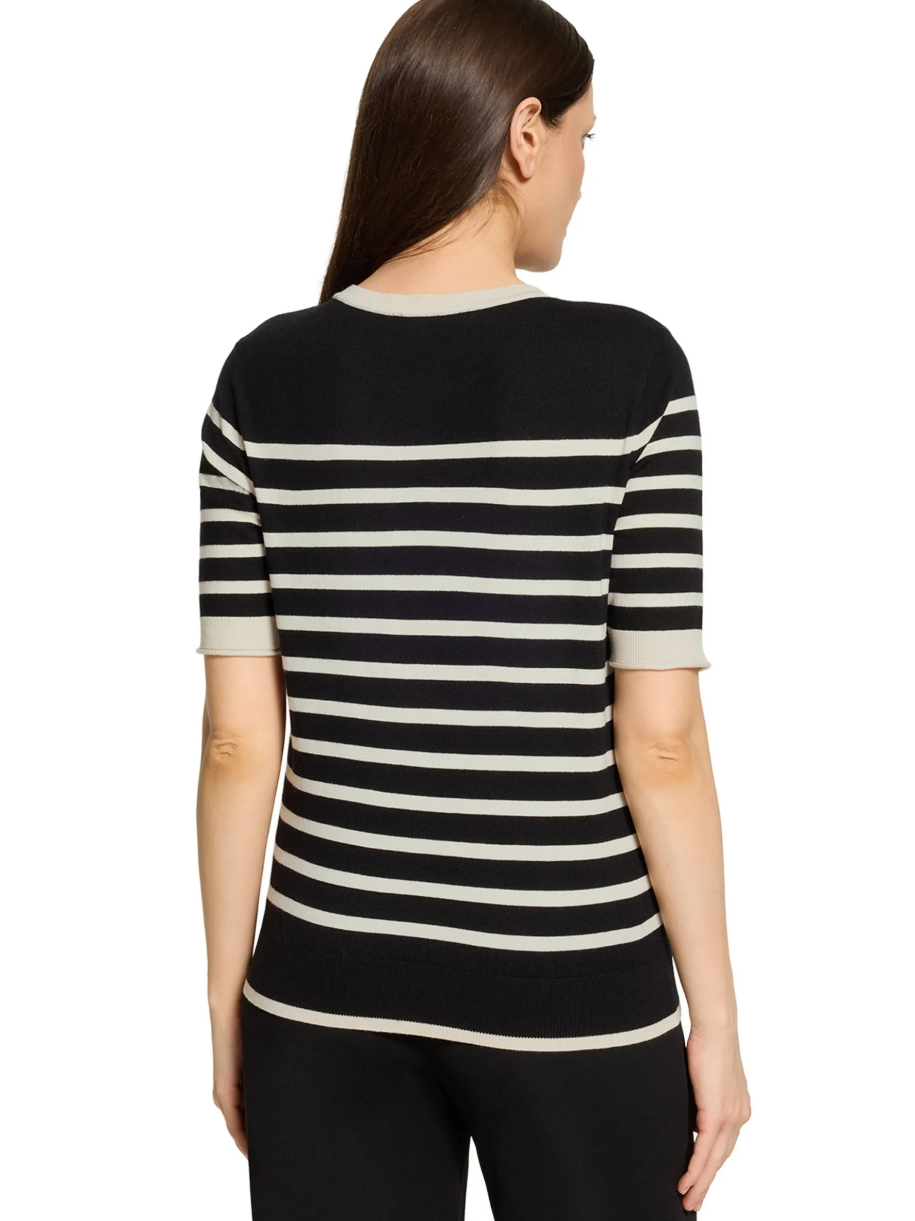 Betty Barclay Damen Strickshirt in beige schwarz