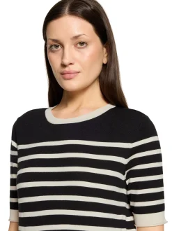 Betty Barclay Damen Strickshirt in beige schwarz