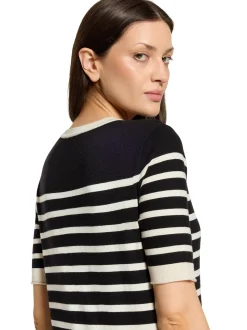Betty Barclay Damen Strickshirt in beige schwarz