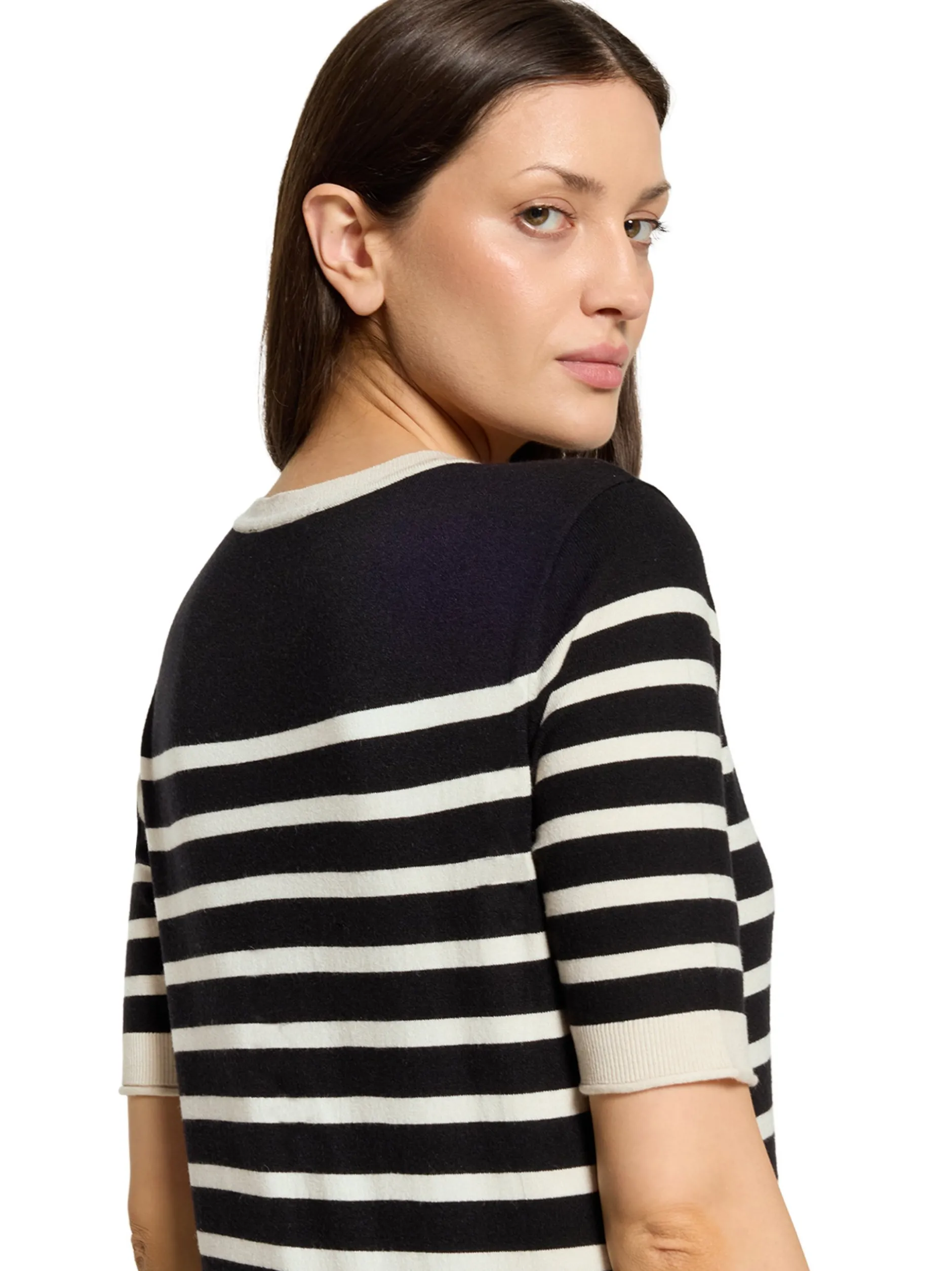 Betty Barclay Damen Strickshirt in beige schwarz