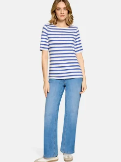 Betty Barclay Damen T-Shirt in blau weiß