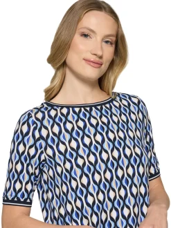 Betty Barclay Damen T-Shirt in blau ecru