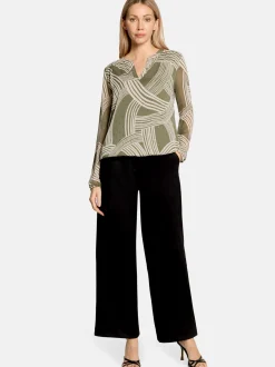 Betty & Co Damen Bluse in oliv beige