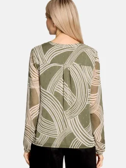 Betty & Co Damen Bluse in oliv beige