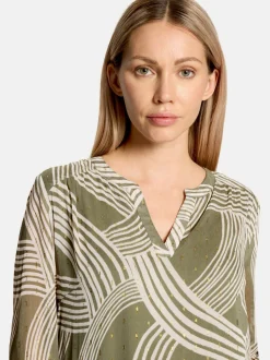 Betty & Co Damen Bluse in oliv beige