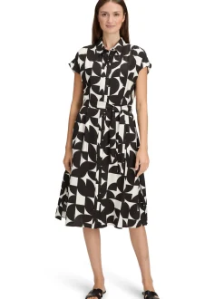 Betty & Co Damen Blusenkleid in schwarz weiß