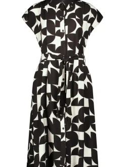 Betty & Co Damen Blusenkleid in schwarz weiß