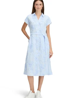 Betty & Co Damen Blusenkleid in hellblau weiß