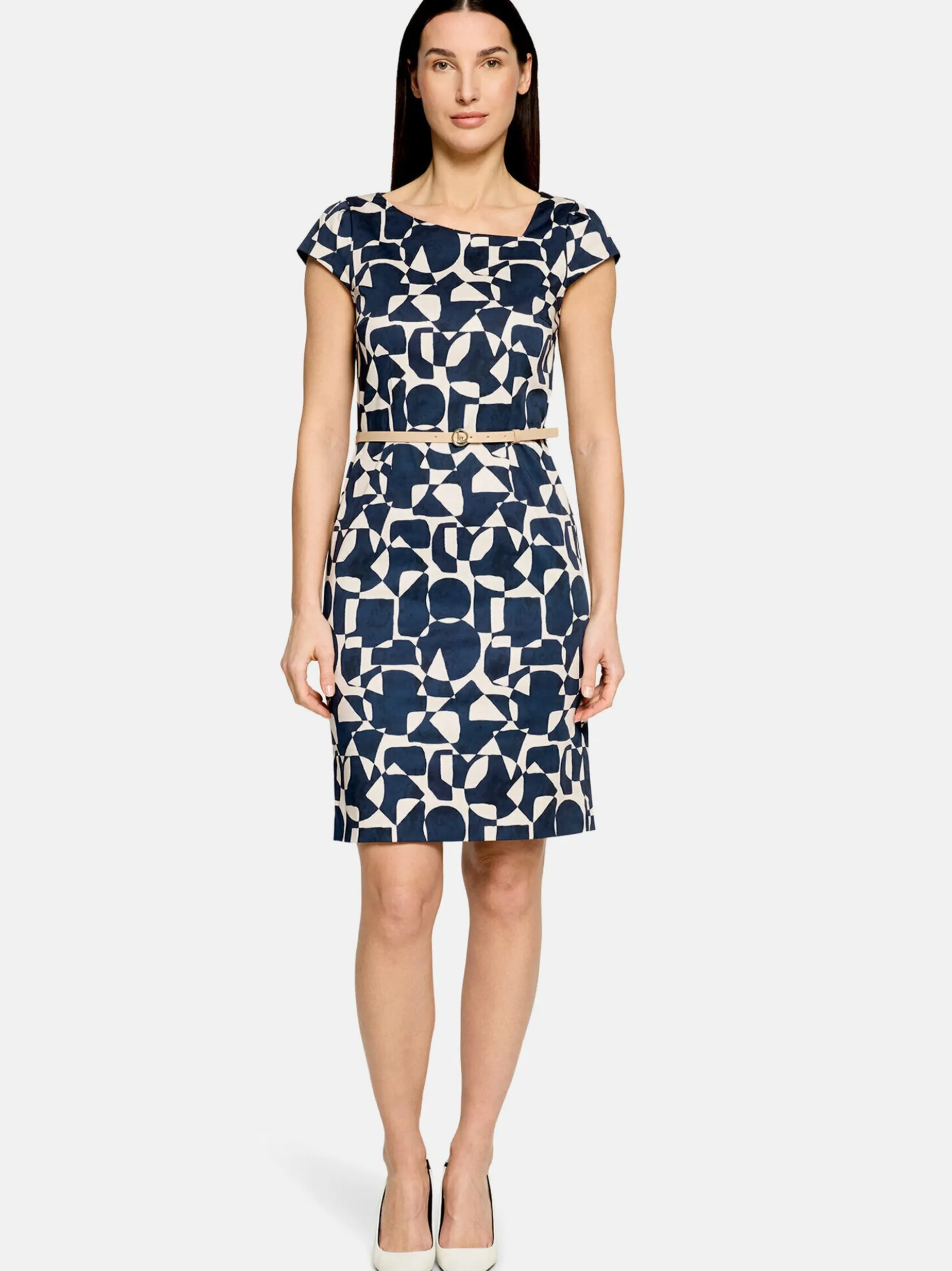 Betty & Co Damen Etuikleid in mehrfarbig blau
