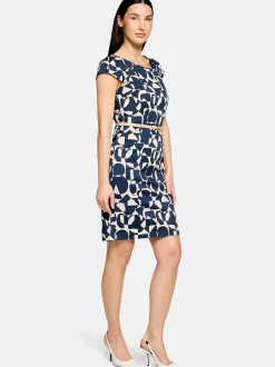 Betty & Co Damen Etuikleid in mehrfarbig blau