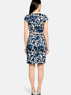 Betty & Co Damen Etuikleid in mehrfarbig blau