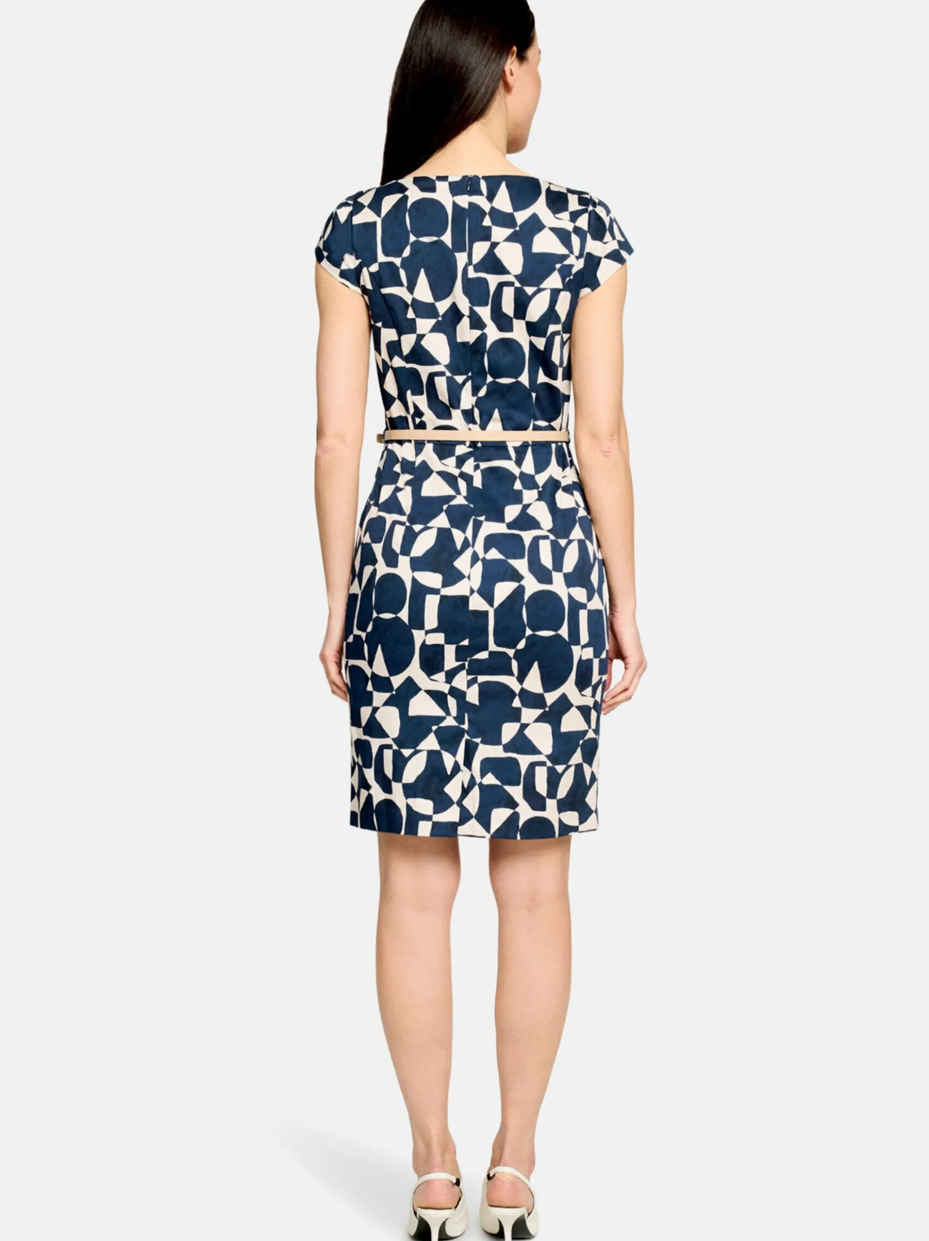 Betty & Co Damen Etuikleid in mehrfarbig blau