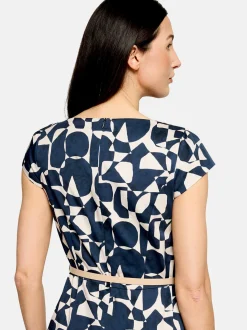 Betty & Co Damen Etuikleid in mehrfarbig blau