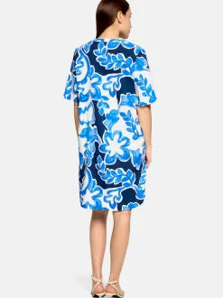 Betty & Co Damen Hemdblusenkleid in marine weiß