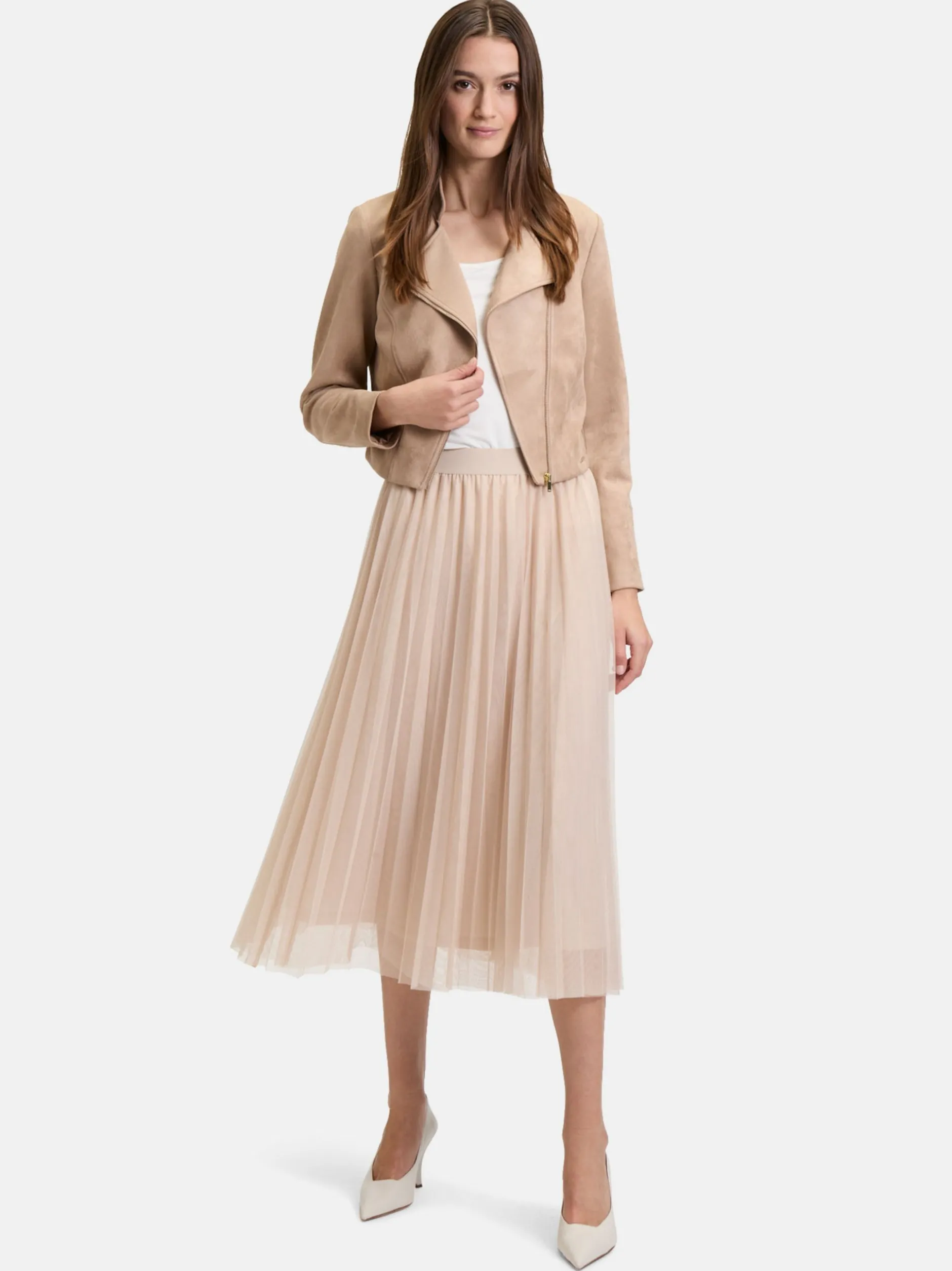 Betty & Co Damen Midirock in grau