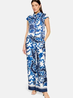 Betty & Co Damen Schlupfbluse in marine weiß