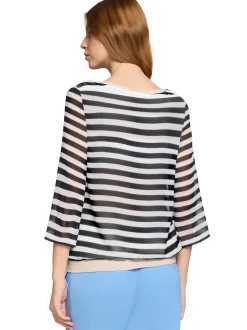 Betty & Co Damen Shirt in marine ecru - Ärmel: 3/4 Arm