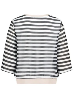 Betty & Co Damen Shirt in marine ecru - Ärmel: 3/4 Arm
