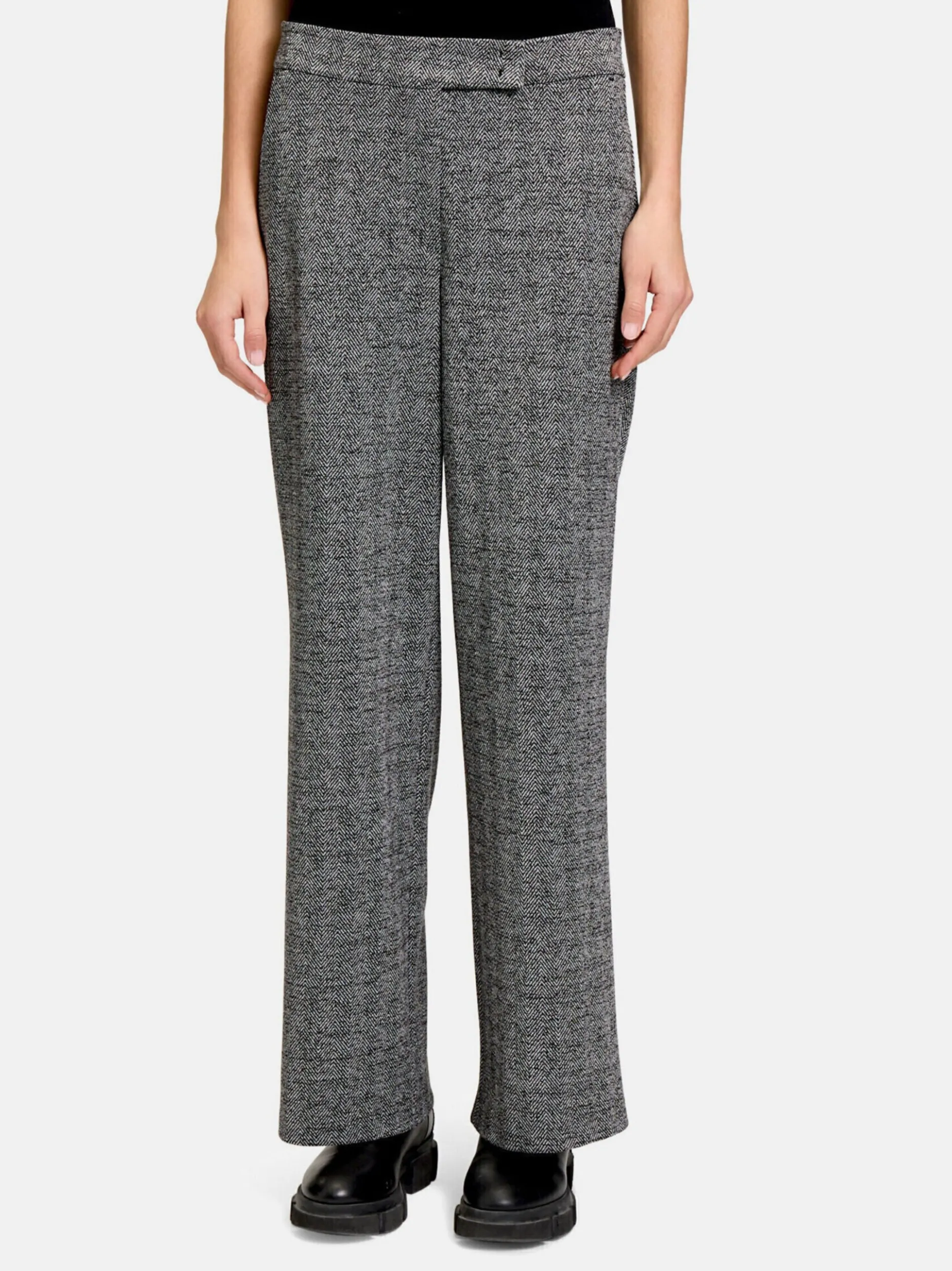 Betty & Co Damen Stoffhose in schwarz mehrfarbig