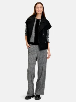 Betty & Co Damen Stoffhose in schwarz mehrfarbig