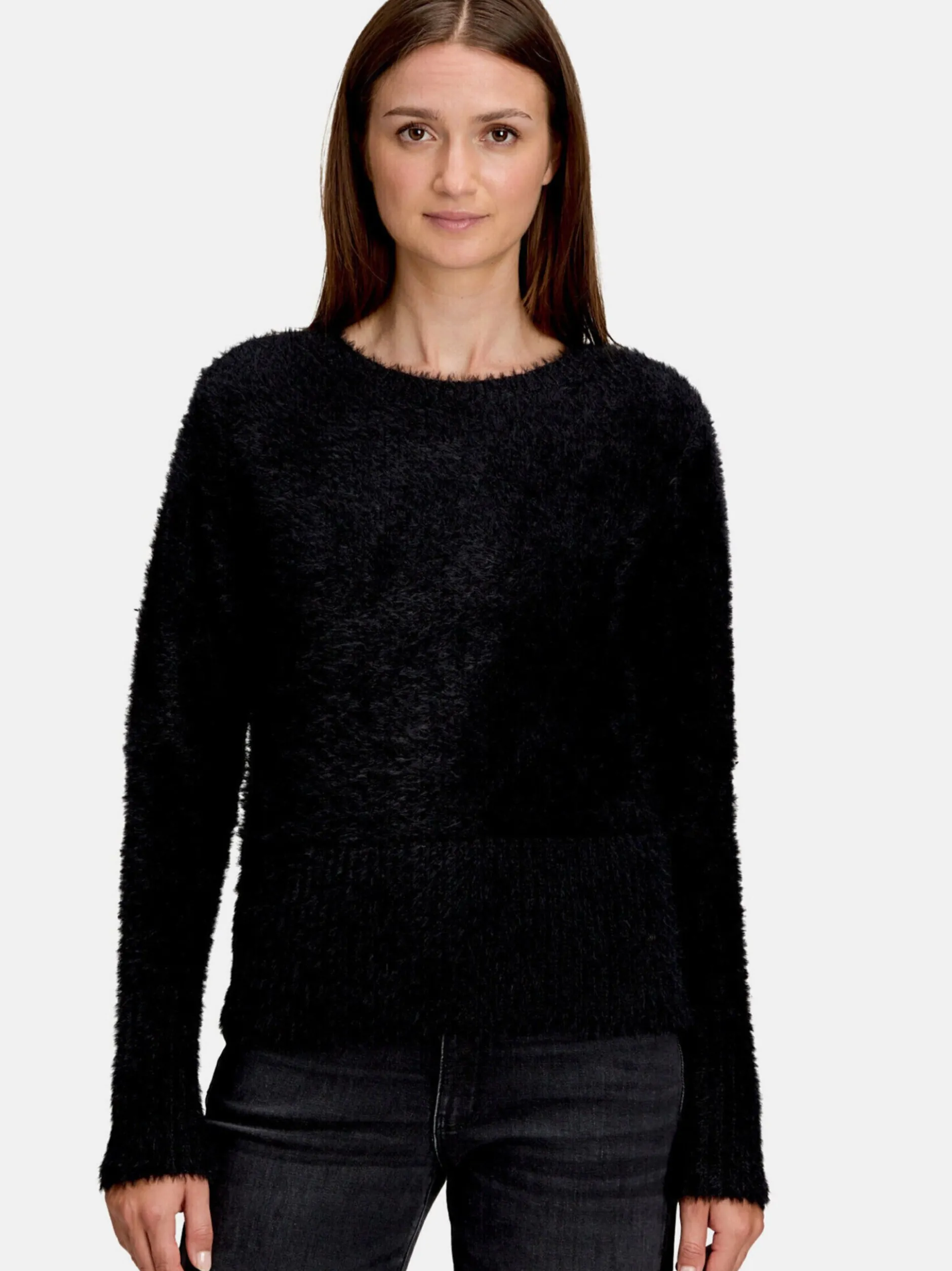 Betty & Co Damen Strickpullover in schwarz