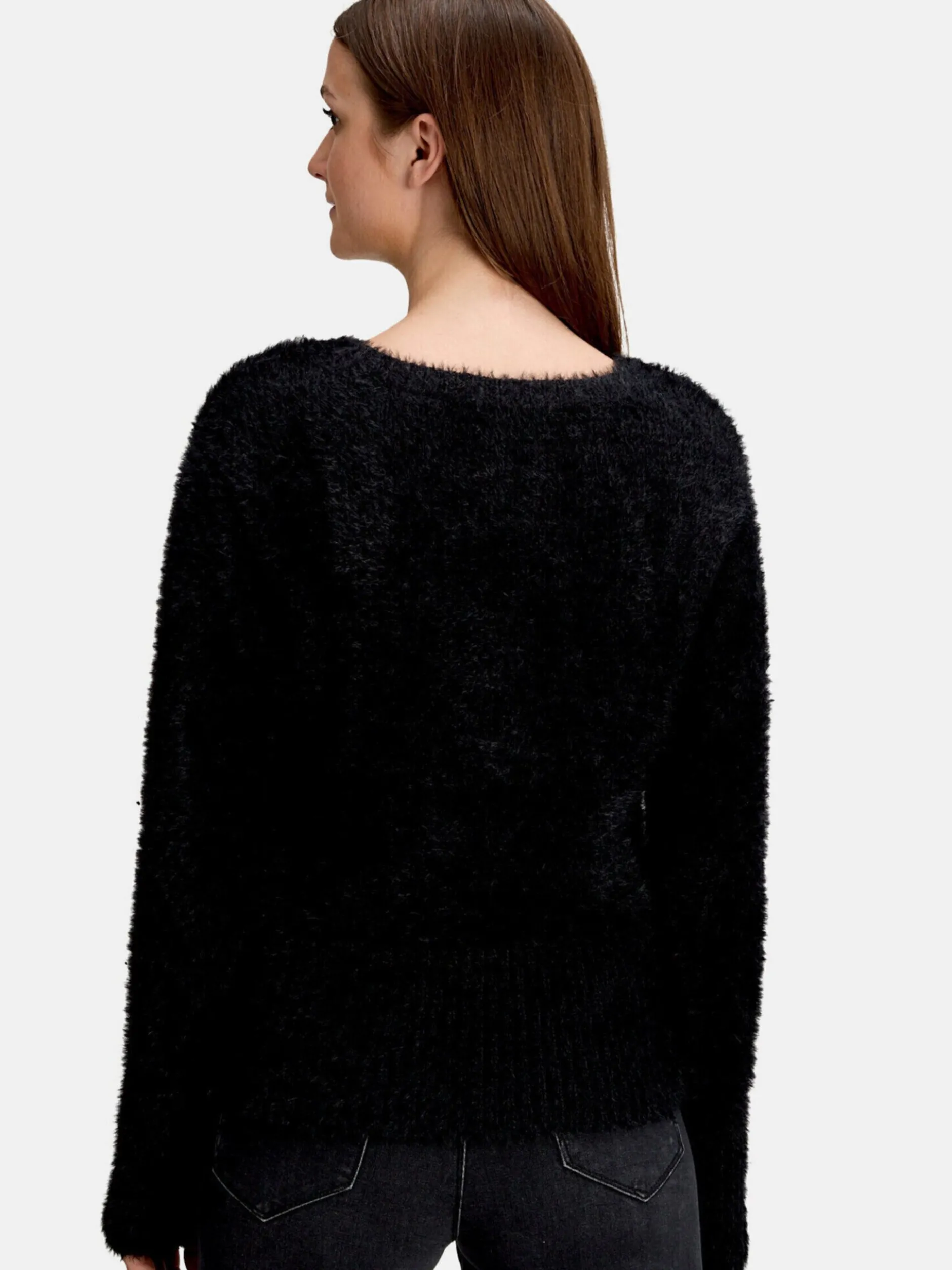 Betty & Co Damen Strickpullover in schwarz