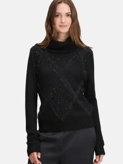 Betty & Co Damen Strickpullover in schwarz